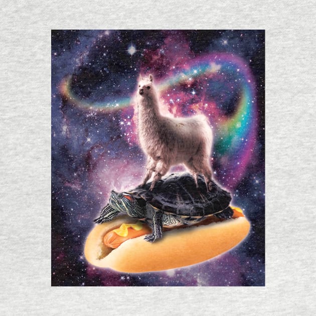 Llama Riding Giant Turtle on Hot Dog by Random Galaxy